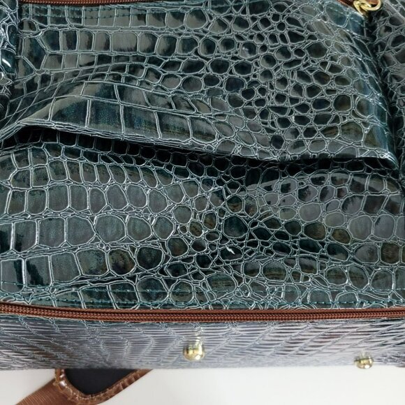 Samantha‎ Brown Classic Croc Embossed Dowel Carry On Travel Bag Weekender - Picture 7 of 12